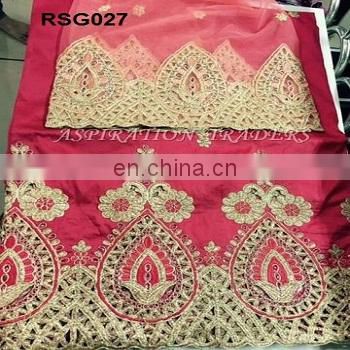 Nigerian polyester slub yarn embroidered bridal lace george 2016 promotion Fashionable george lace fabric
