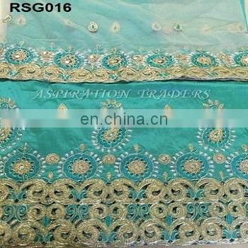 high quality new design embroidery lace george with blouse