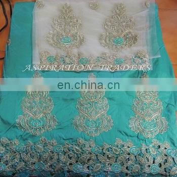 high quality new design embroidery lace george with blouse