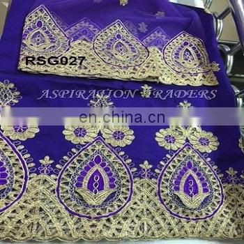 Nigerian polyester slub yarn embroidered bridal lace george 2016 promotion Fashionable george lace fabric