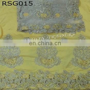 high quality new design embroidery lace george with blouse