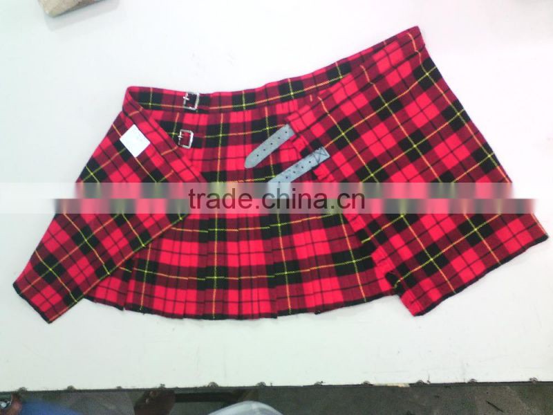 Ladies Black Watch Scottish Women, Girl Pleated Mini Kilt Skirt