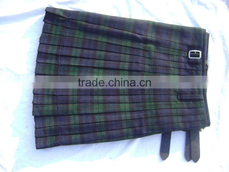 Men Black Watch Scottish Highland Traditional Tartan Kilt 5 and 8 Yards