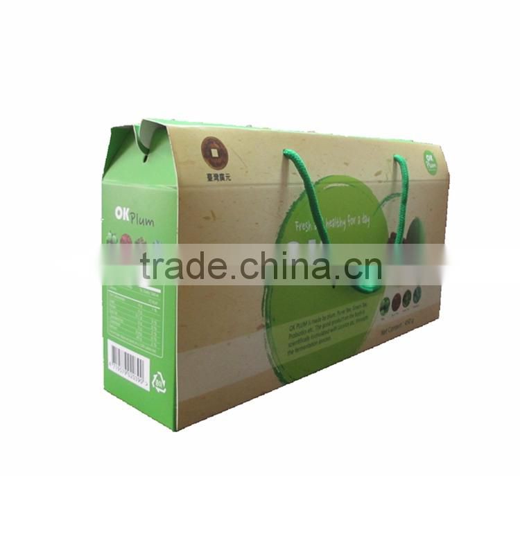 All be best 2015-quality hot sell paper corrugated packaging gift box with handle for fruit food