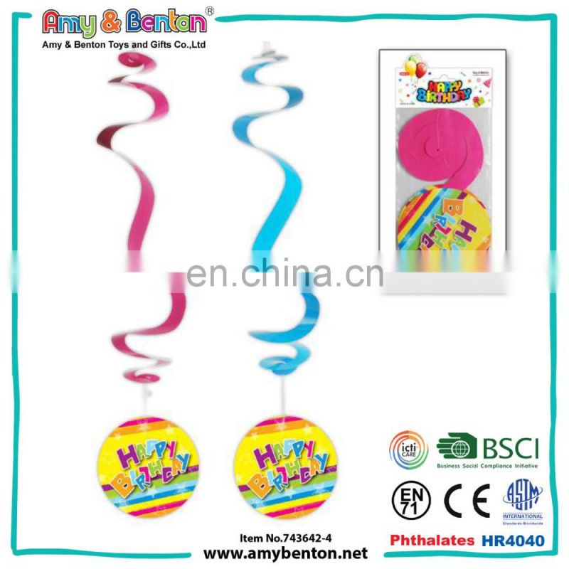 Happy birthday party favor hanging swirl 1st birthday party decorations