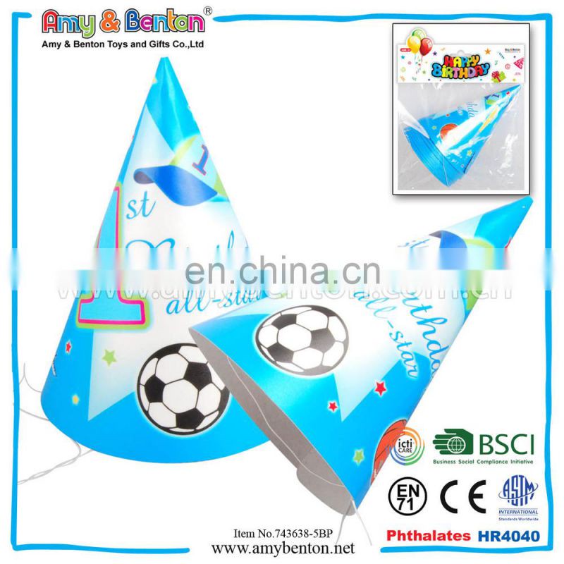 2015 Hot Selling Birthday Party Item Paper Hat Party Decoration