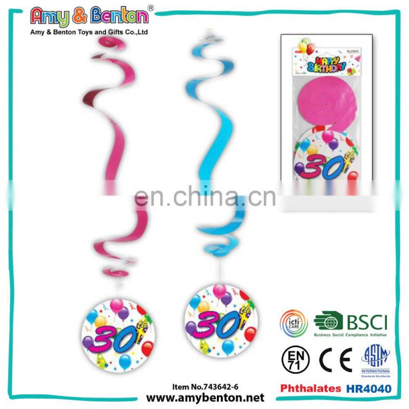 30th Birthday party stage decorations hanging swirl for sale