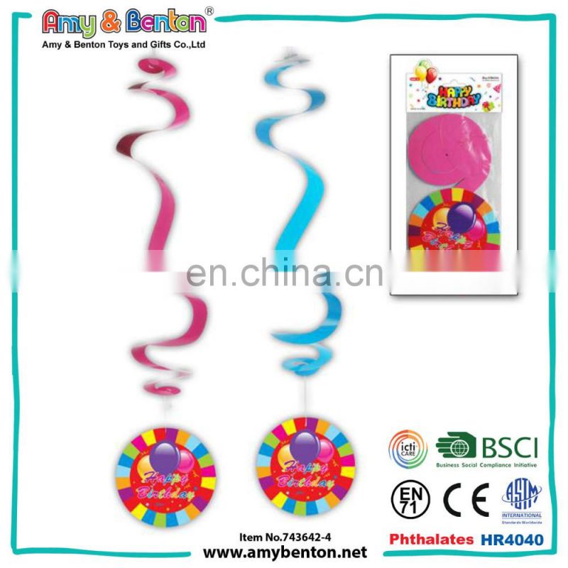 Happy birthday party favor hanging swirl 1st birthday party decorations