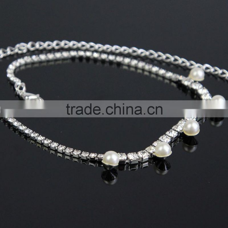 Newest Handmade Beach Wedding Foot Jewelry Pearl Anklet Sandals J061986F03Y