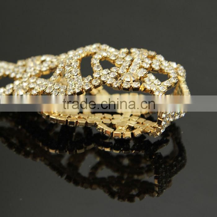 Shining Decorative DIY Gold Rhinestone New Design Crystal Bangles J06861F02