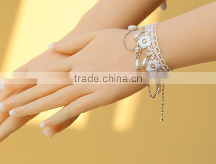 Latest Cheap Beautiful DIY Girls Pearl Lace Charm Bracelet Wholesale H0573