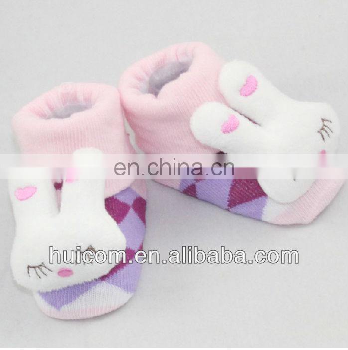 baby fashion animal head designs anti slip 3d baby socks