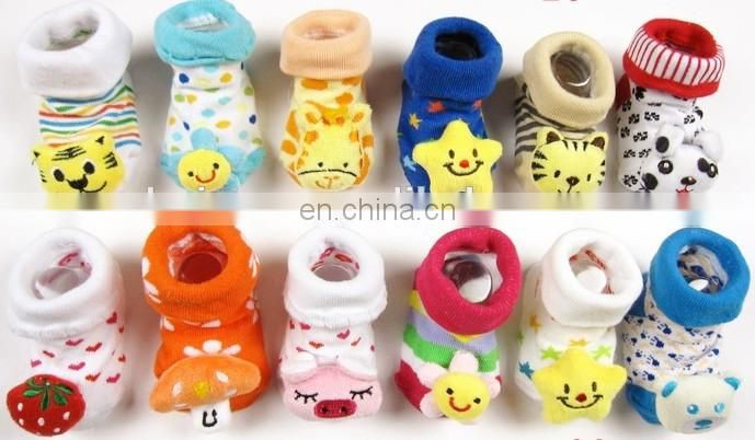 baby fashion animal head designs anti slip 3d baby socks