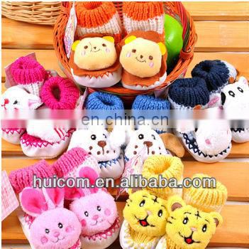 baby fashion animal head designs anti slip 3d baby socks