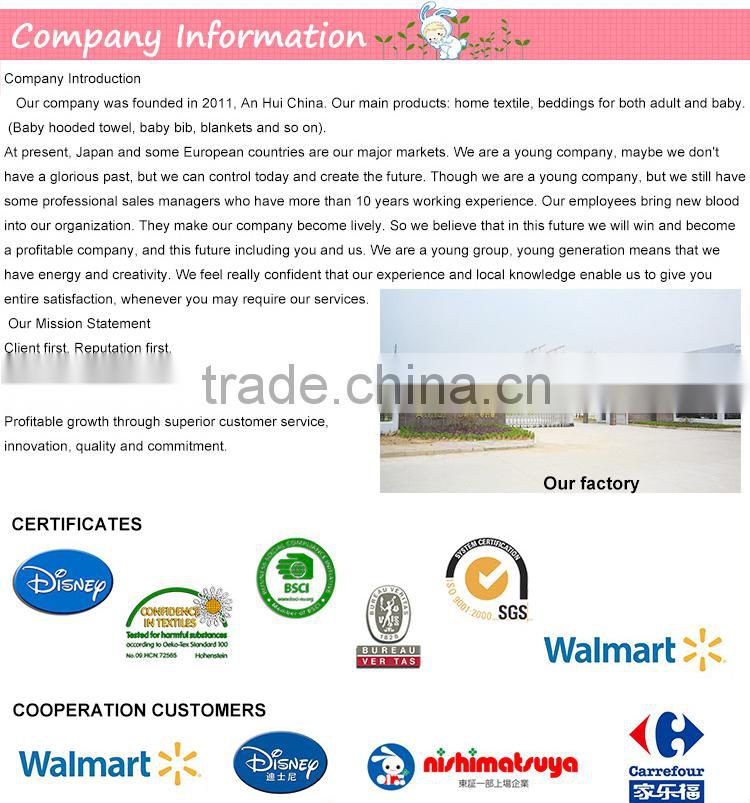 Cartoon comfortable high quality baby bib set for girl and boy