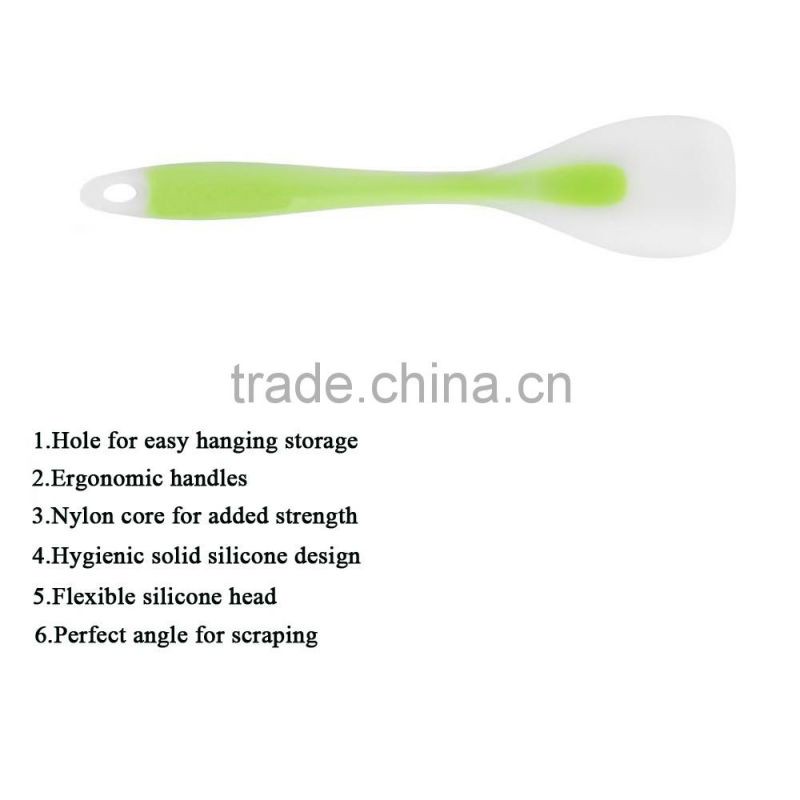 Food grade Silicone green Spatula Utensil Set - 5 Pieces with Lifetime Guarantee