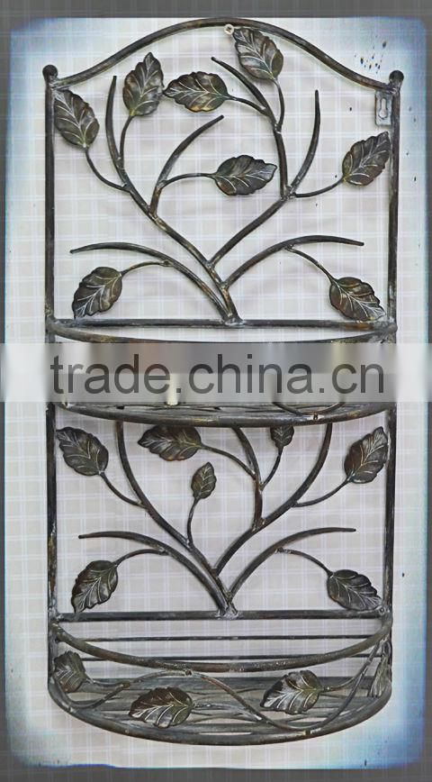 wholesale wrought iron handicrafts home accessory storage decor wall shelf,metal wall shelf,bathroom shelf with towel bar