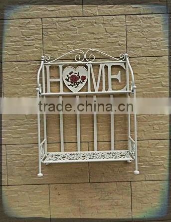 wholesale wrought iron handicrafts home accessory storage decor wall shelf,metal wall shelf,bathroom shelf with towel bar