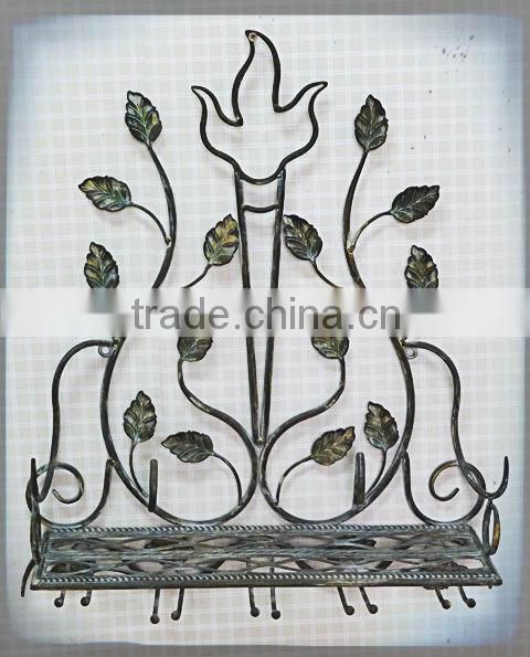 wholesale wrought iron handicrafts home accessory storage decor wall shelf,metal wall shelf,bathroom shelf with towel bar