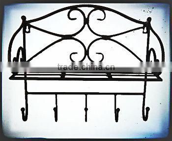 wholesale wrought iron handicrafts home accessory storage decor wall shelf,metal wall shelf,bathroom shelf with towel bar