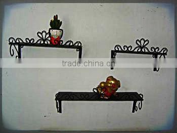 home decor accessory storage antique bathroom wall mount wrought iron towel holder decorative metal wall shelf