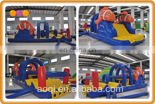 Ocean fish water park equipment inflatable floating water toys adult inflatable water obstacle course for sale