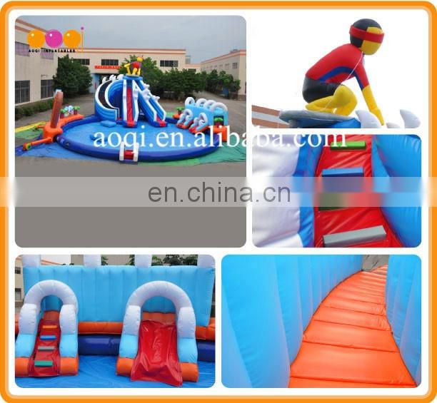 Hugh water play equipment inflatable water park children water slide pool for sale