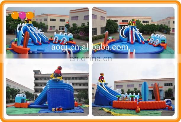 Hugh water play equipment inflatable water park children water slide pool for sale