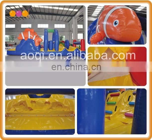 Ocean fish water park equipment inflatable floating water toys adult inflatable water obstacle course for sale