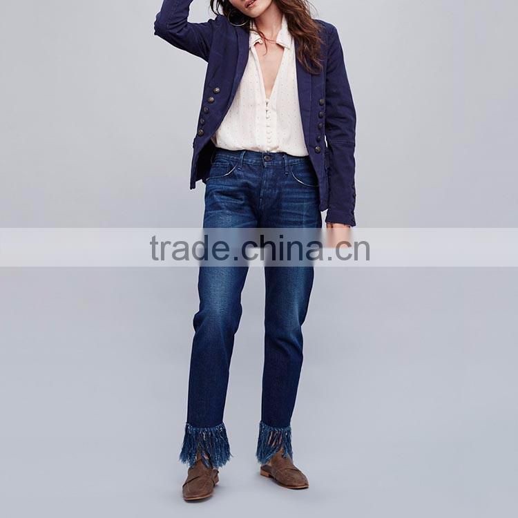 High quality online shopping jackets blue stylish fashion lady blazer