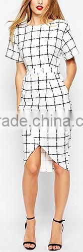 Wholesale autumn winter fashion double breasted woolen grey women casual overcoat