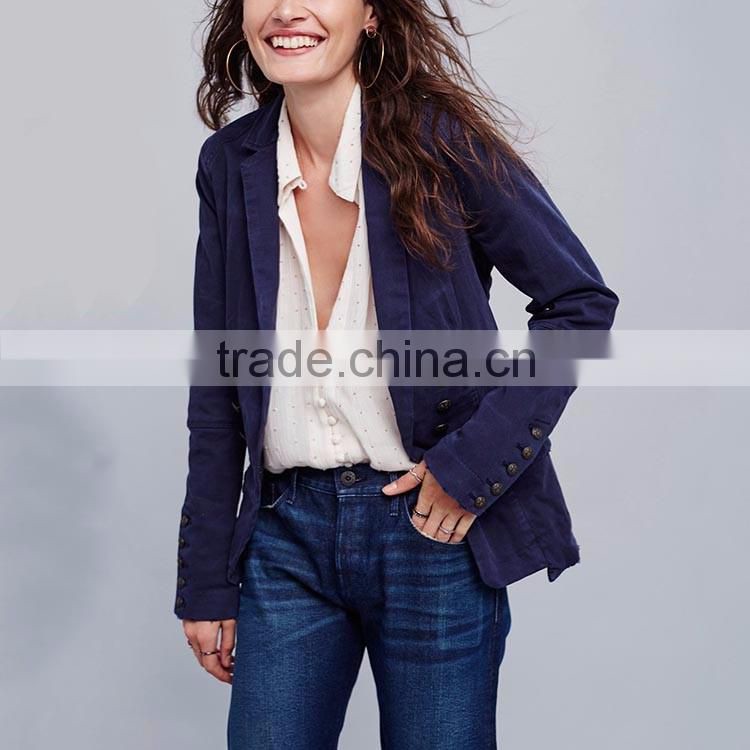 High quality online shopping jackets blue stylish fashion lady blazer