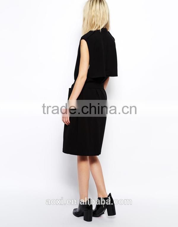 OEM wholesale Custom-made alibaba woven woman out-wear midi vest