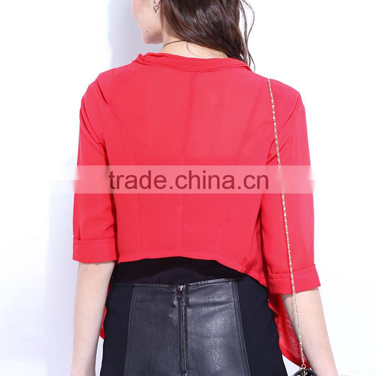 New style autumn wear long sleeves custom design women plain pattern cloak jacket