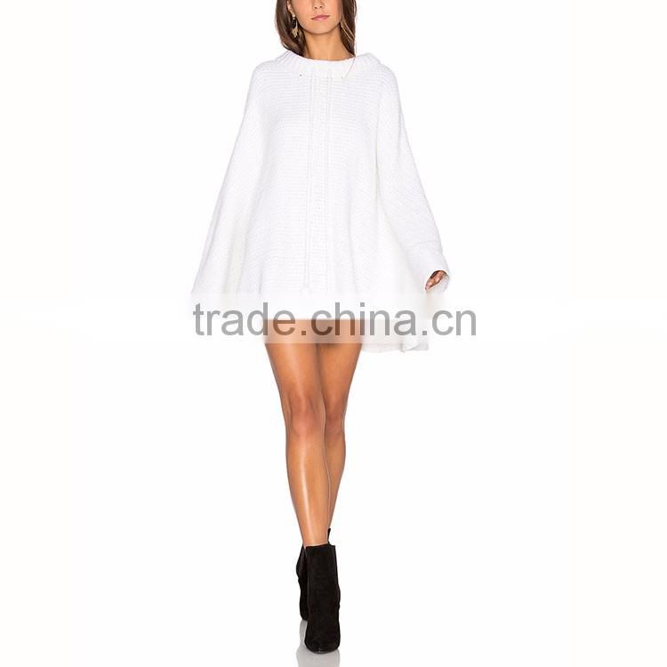OEM Woman tops clothing poncho coat fashion pullover sweater knit cape