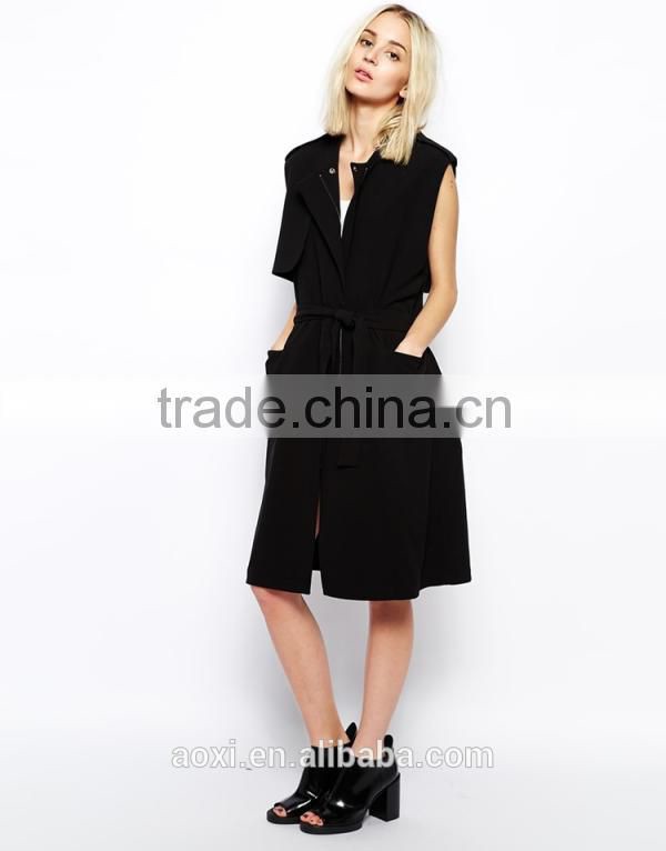 OEM wholesale Custom-made alibaba woven woman out-wear midi vest