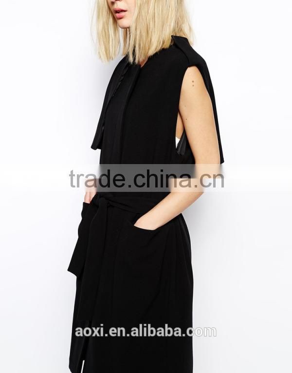 OEM wholesale Custom-made alibaba woven woman out-wear midi vest