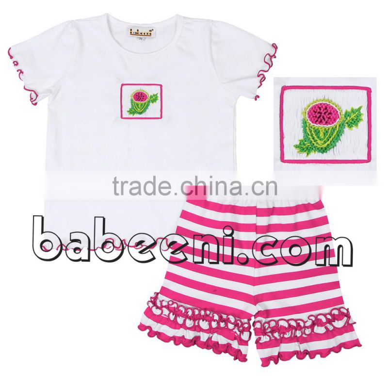 Beautiful American flags smocked girl outfit