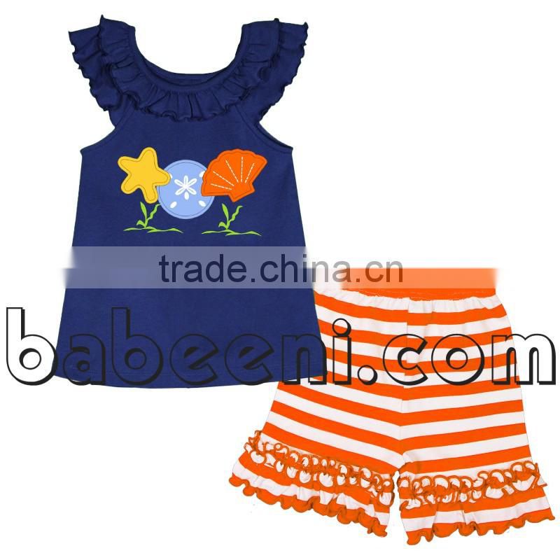 Beautiful American flags smocked girl outfit