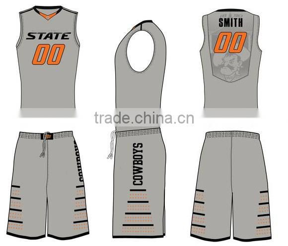 youth Custom Basketball Uniforms 100% Polyester / Sublimated Basketball Uniforms