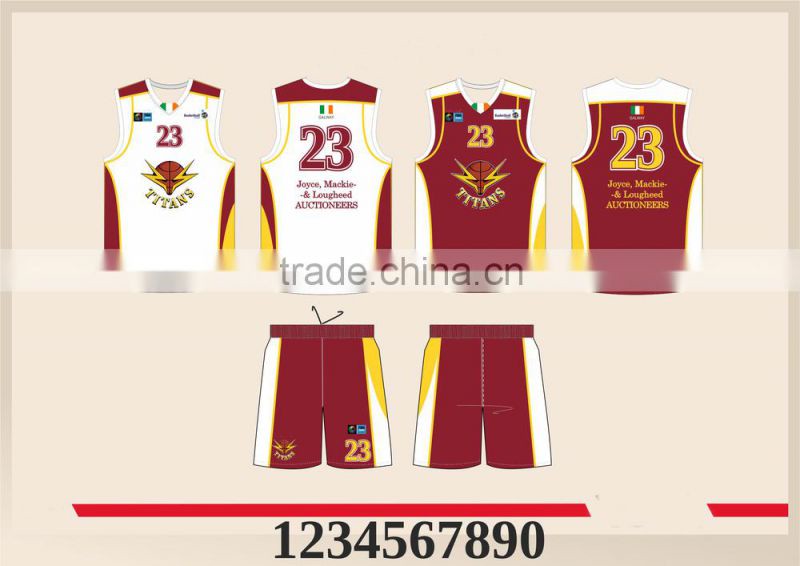 youth Custom Basketball Uniforms 100% Polyester / Sublimated Basketball Uniforms