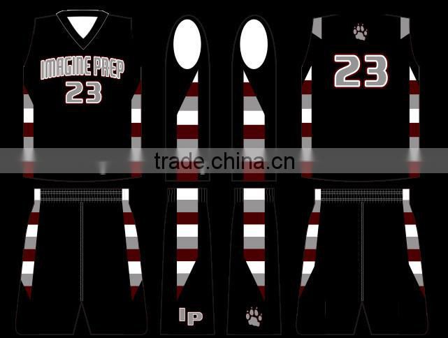 youth Custom Basketball Uniforms 100% Polyester / Sublimated Basketball Uniforms
