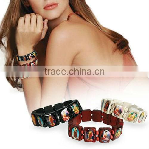 Buddha Wooden Bracelet with Images