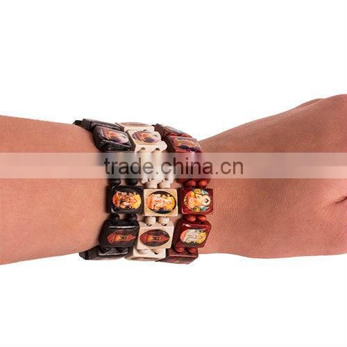 Buddha Wooden Bracelet with Images