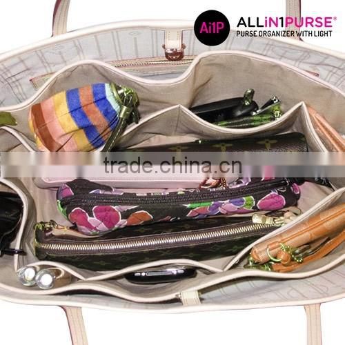 All in 1 Purse Handbag Organiser with Light