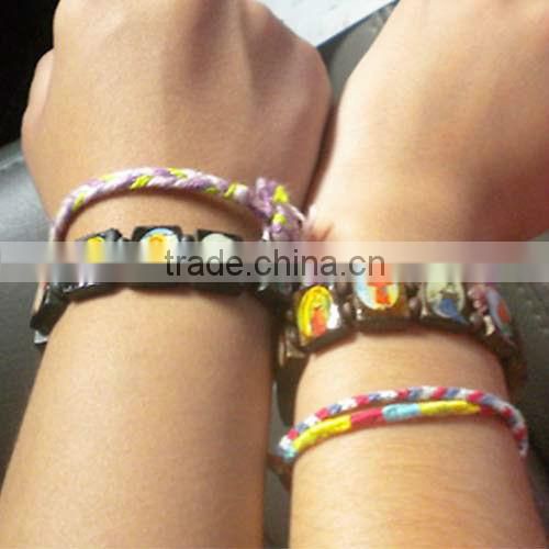 Christian Wooden Bracelet with Religious Images