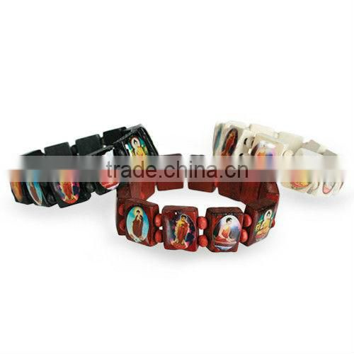 Buddha Wooden Bracelet with Images