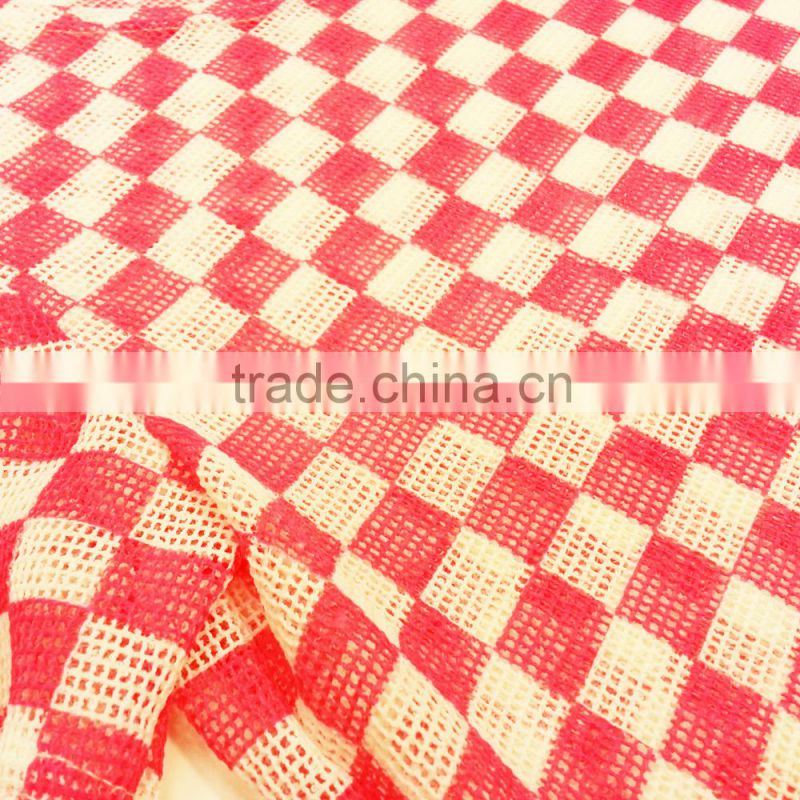 Women Check Pattern Mesh Tee