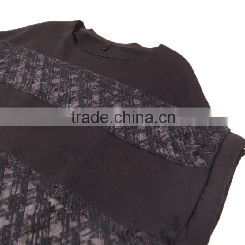 2015 Bat Wing See Through Cotton Ladies Top