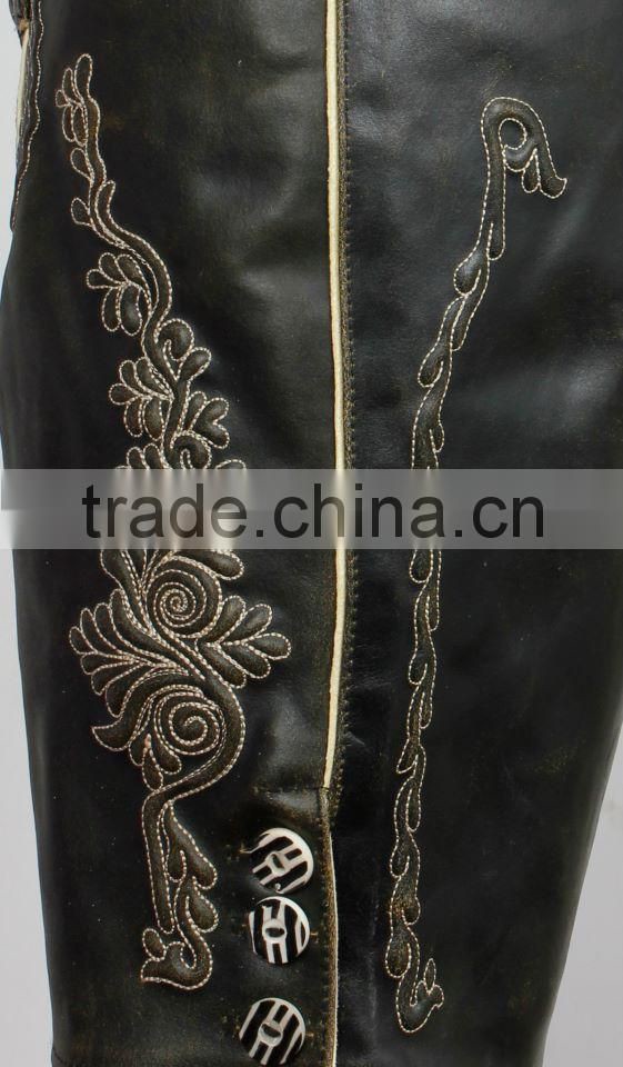 LEATHER Green Bavarian Bavarian Shorts